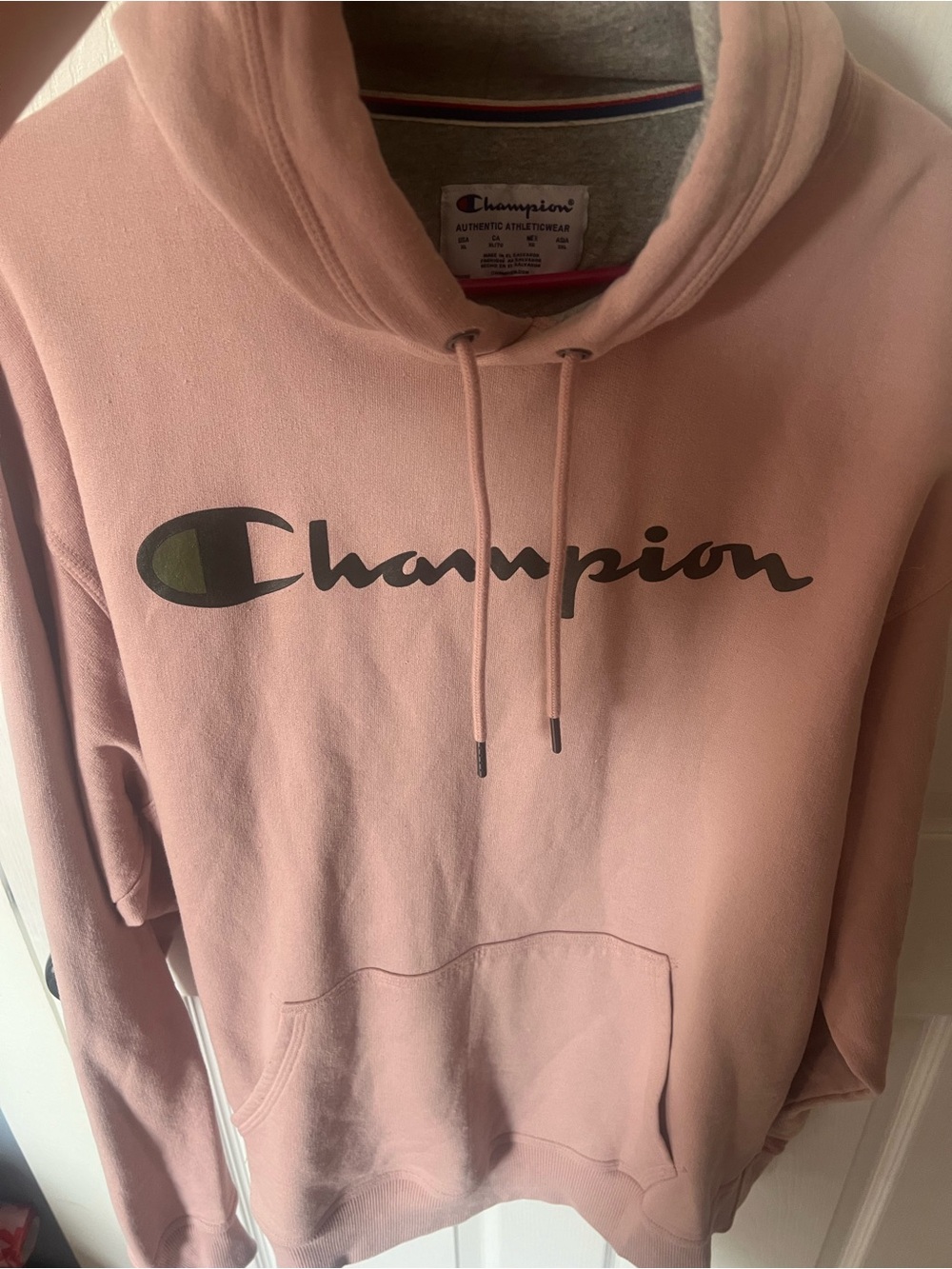 Champion Dusty Pink Script Logo Hoodie